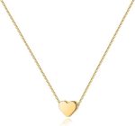 14K Gold Plated Cubic Zirconia Heart Necklace | Cute Dainty Love Pendant Necklaces for Women - Valentines Day Trendy Jewelry