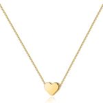 14K Gold Plated Cubic Zirconia Heart Necklace | Cute Dainty Love Pendant Necklaces for Women - Valentines Day Trendy Jewelry
