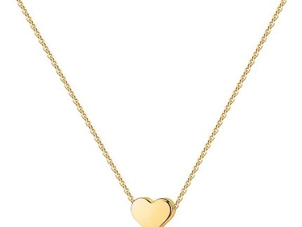 14K Gold Plated Cubic Zirconia Heart Necklace | Cute Dainty Love Pendant Necklaces for Women - Valentines Day Trendy Jewelry