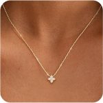 Birthstone Gold Necklaces for Women Dainty Non Tarnish 14K Gold Plated Diamond Necklace Cubic Zirconia Pendant Necklaces Women Gold Trendy Jewelry Bridesmaid Birthday Christmas Mothers Day Gifts