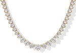 14K Gold Plated Graduated Tennis Necklaces for Women - Cubic Zirconia Tennis Necklace for Brides & Bridesmaids - Simulated Diamond Chain Trendy Wedding Jewelry