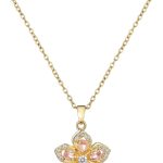 Necklace for Women Gold Flower Fidget Necklace Rotatable Crystal Silver Blossom Pendant Necklaces Adjustable Spinning Fidget Necklaces Redbud Flower Choker Funny Gift Jewelry
