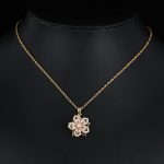Necklace for Women Gold Flower Fidget Necklace Rotatable Crystal Silver Blossom Pendant Necklaces Adjustable Spinning Fidget Necklaces Redbud Flower Choker Funny Gift Jewelry - Image 2