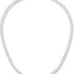 4.0mm CZ Tennis Necklace, 18K White/Yellow Gold Plated 4.0mm Round Cubic Zirconia Classic Tennis Necklace 16-24 Inches