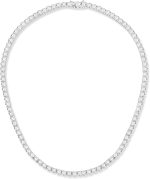 4.0mm CZ Tennis Necklace, 18K White/Yellow Gold Plated 4.0mm Round Cubic Zirconia Classic Tennis Necklace 16-24 Inches