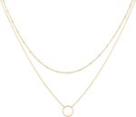 Layered Heart Necklace Pendant Handmade 18k Gold Plated Dainty Gold Choker Arrow Bar Layering Long Necklace for Women