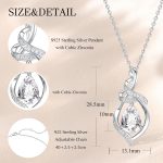 Teardrop Birthstone Necklace for Women S925 Sterling Silver Elegant Ribbon Pendent Necklace Birthday Jewelry Gifts for Mom Wife Her, 16"+2" Inches - Image 2