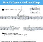 4.0mm CZ Tennis Necklace, 18K White/Yellow Gold Plated 4.0mm Round Cubic Zirconia Classic Tennis Necklace 16-24 Inches - Image 2