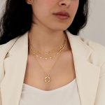 Layered Gold Necklaces for Women, Stackable Dainty 14K Gold Silver Plated Trendy Simple Heart Diamond Cross Bow Circle Pendant Paperclip Choker Dot Chain Necklace,Jewelry Set Gifts for Women - Image 2